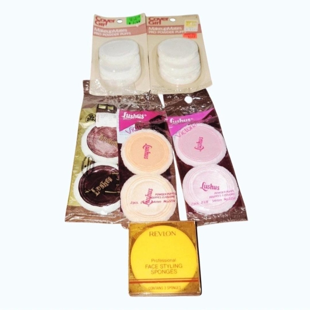 Vintage NOS Makeup Applicator Lot CoverGirl Lushus Revlon Puffs Sponges